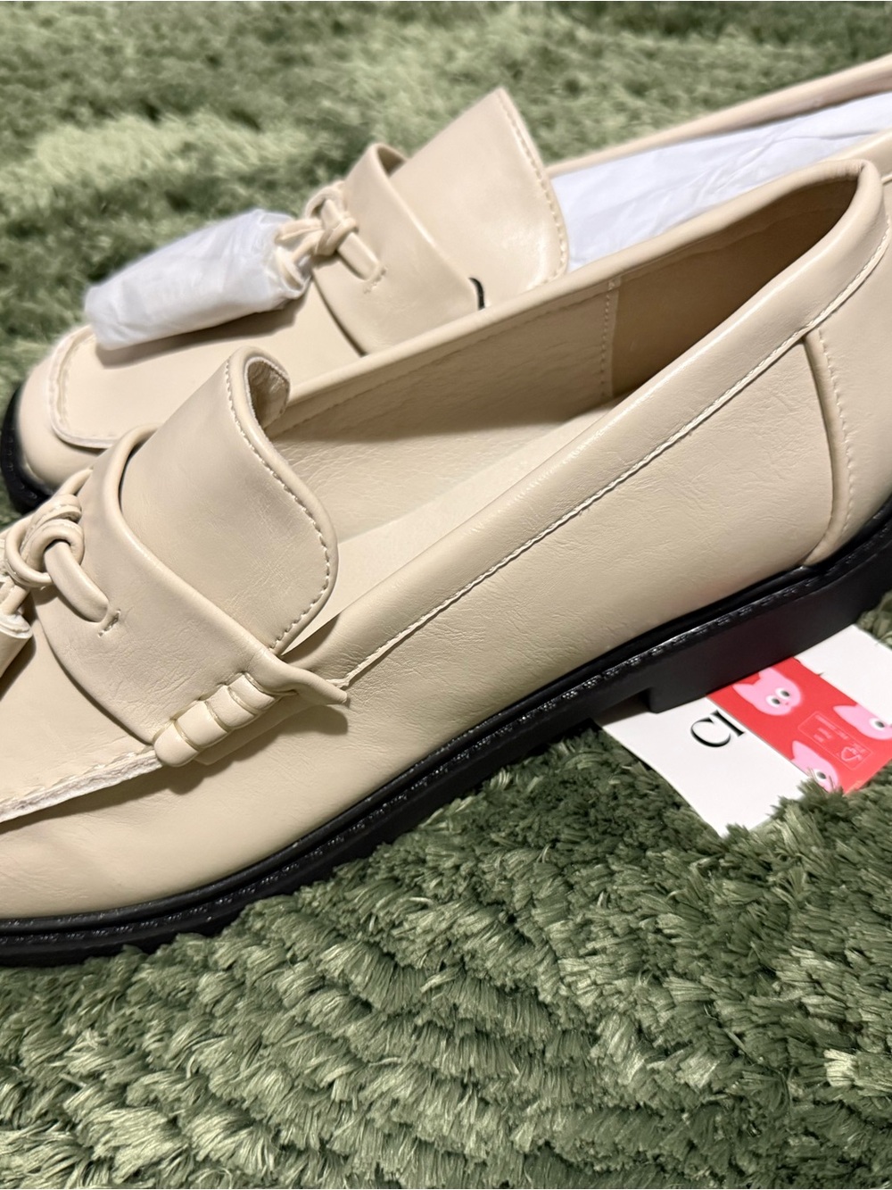 Cider Cream Leather Knot-Detail Moccasins
